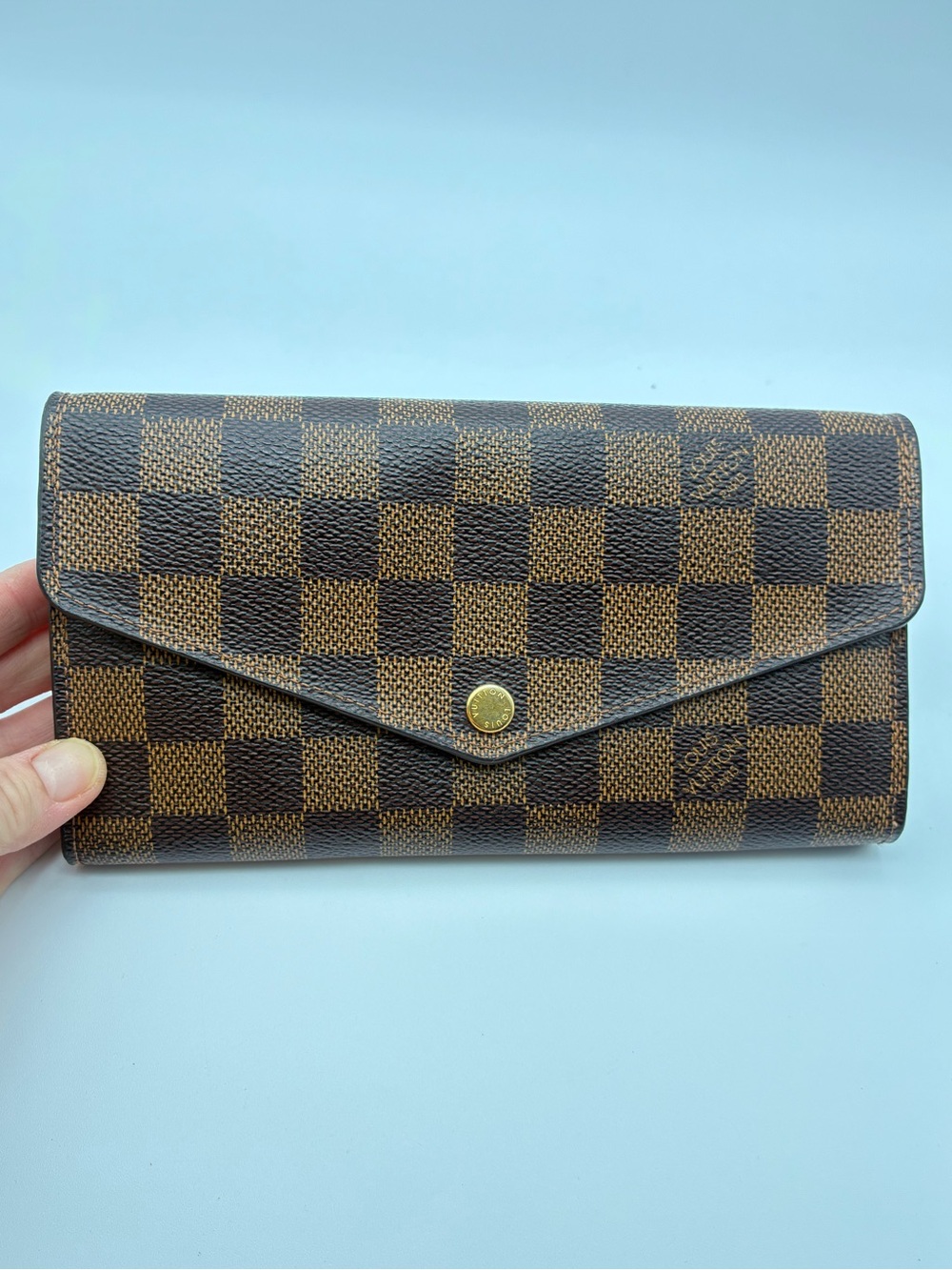 Louis vuitton damier ebene envelope Sarah wallet with COA - Picture 3 of 14
